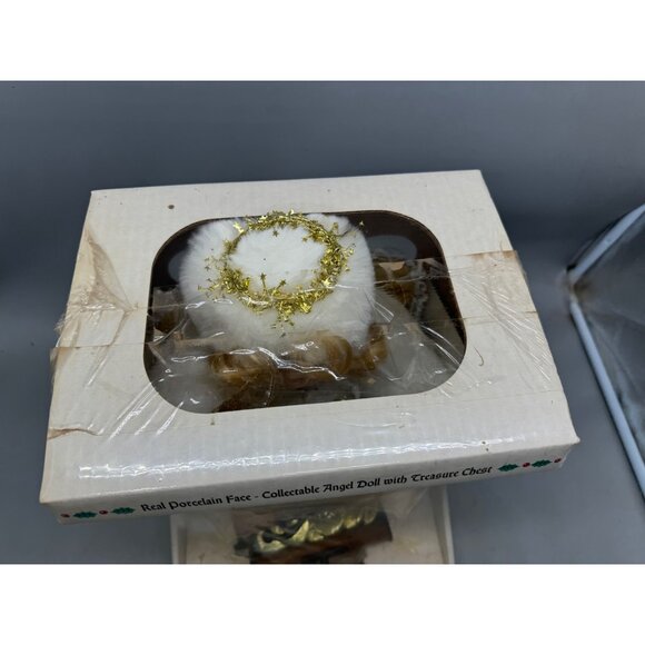 real porcelain face collectable angel doll treasure chest wonder Christmas READ - Picture 4 of 8